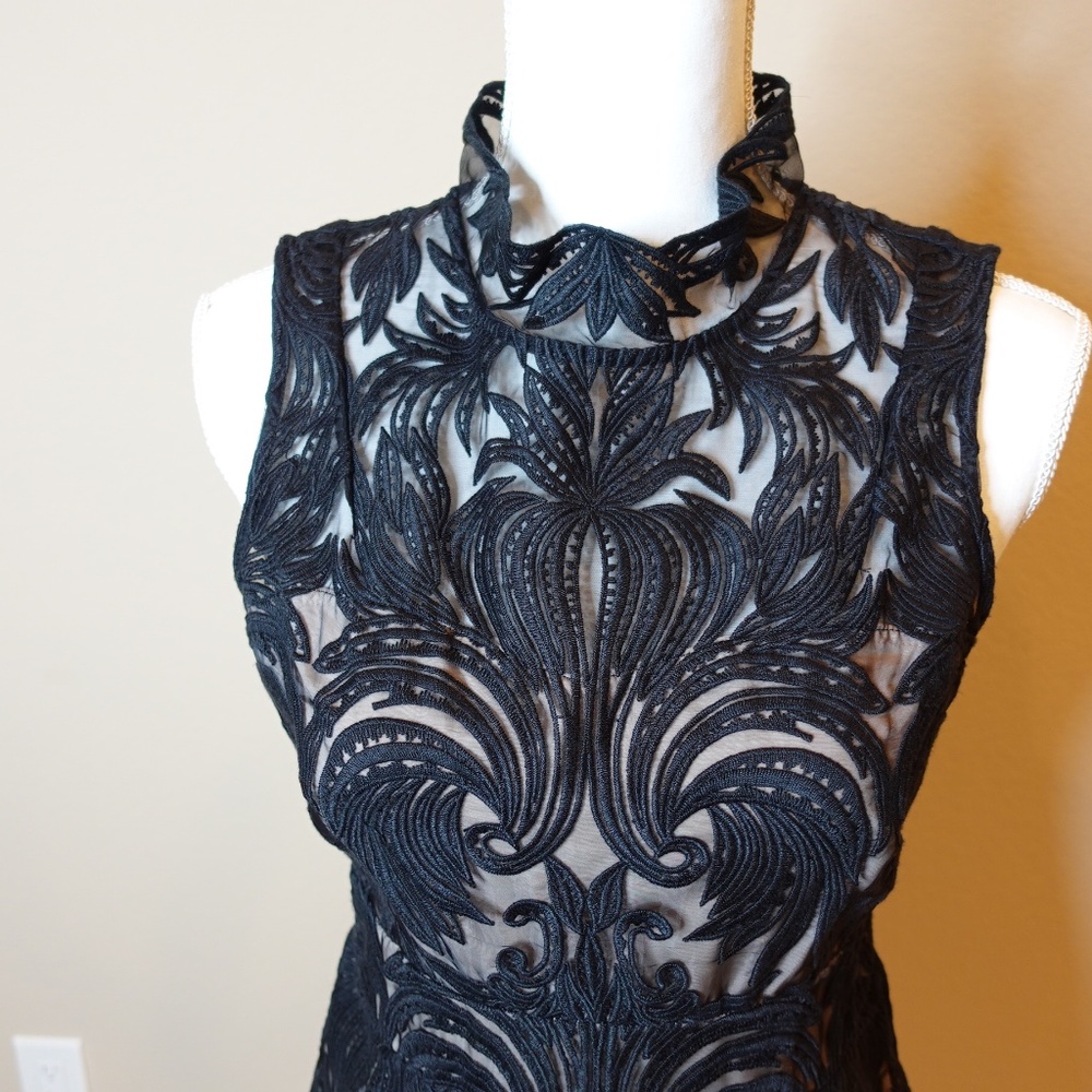BARASCHI Anthropologie Overture Tulle Sheath Dress in Black B… - Picture 2 of 13